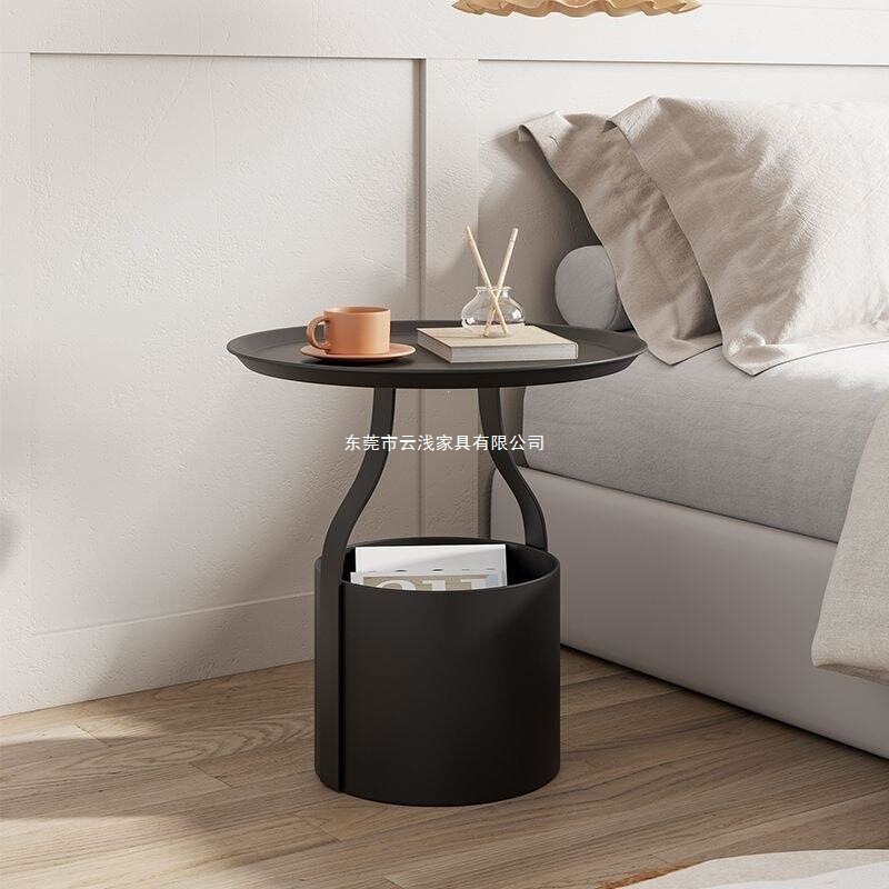 Home Bedside Table, Ins-Style Iron Art Side Table, Light Luxury Coffee Table, Sofa Side Small Corner Table, Storage Bucket Table