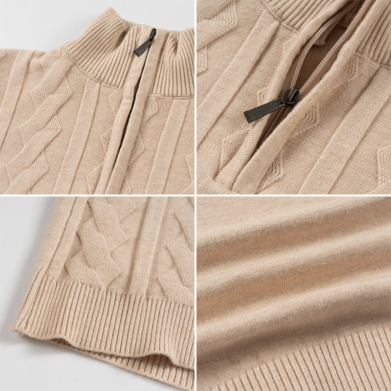 Suéter de punto con media cremallera para hombre: jersey extragrande de mezcla modal suave (transpirable, elástico y cómodo, 8 colores, corte holgado, lavable a máquina)_voghion.com