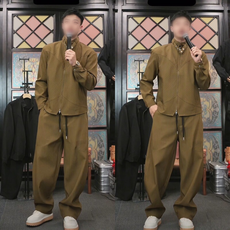 American Casual Style Versatile and Stylish Men's New Light Luxury Fashion Casual Outfit Trendy Brand Simple Cool Set