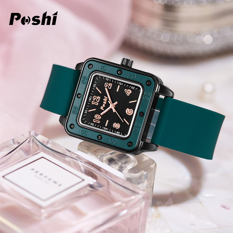 Reloj de cuarzo para mujer de moda reloj de estudiante simple casual POSHI reloj de mujer nuevo reloj cuadrado para mujer image 5