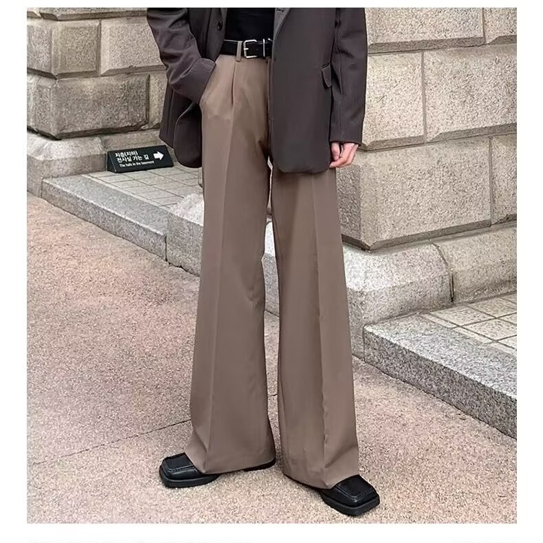Design Sense Micro-La Casual Business Pants Men's Spring and Autumn Straight-Barrel Wide Songbang Chuangwei Pants with Wide Legs