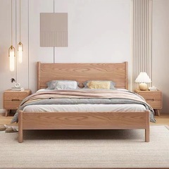 Nordic white solid wood modern minimalist 1.8-meter double master bed 1.5-meter Japanese-style household small bed
