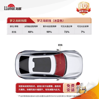 Automotive Film Protection Heat Insulation Explosion-Proof Front - suitable-for-cars-front-gear-dream-dragon-front-windshield-ice-blue