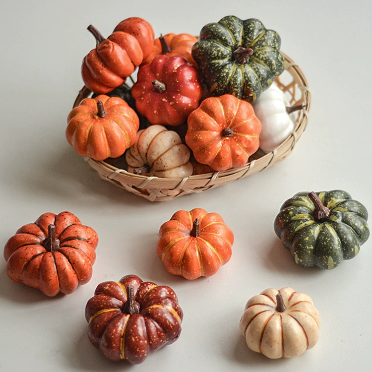 Маленькие тыквенные украшения на Хэллоуин, искусственная большая модель тыквы, украшение, урожай зерна, фотография, еда, выпечка, реквизит для фотосессии