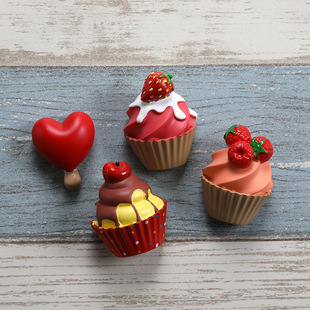 Yiming Simulation Ice Cream Food Refrigerator Stickers Fruit Flavor Sweet Cone Magnetic Sticker Air Conditioning Air Outlet Decoration