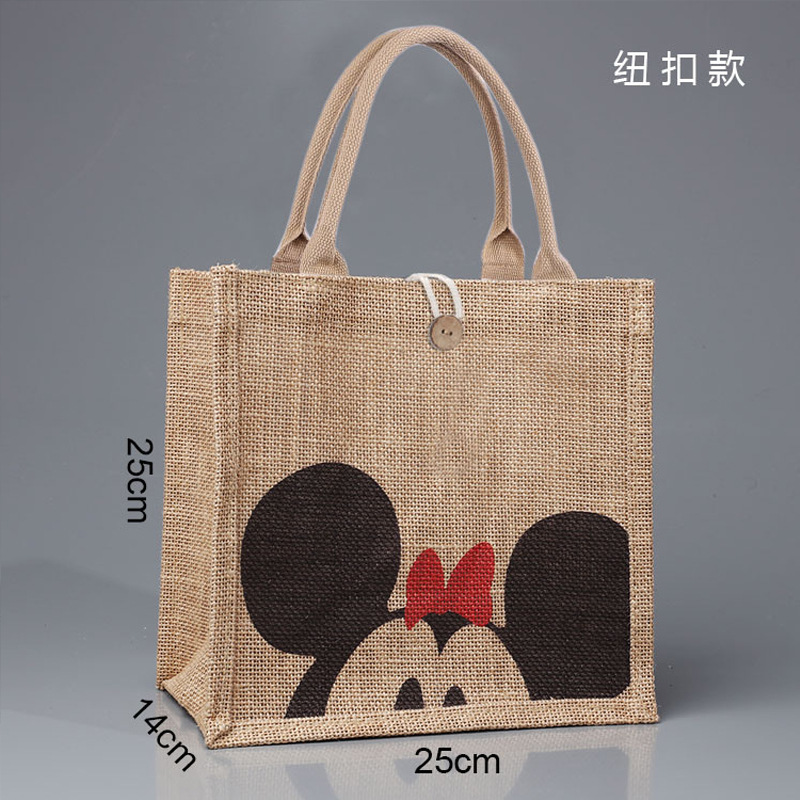 Bolsa de lino personalizada diy regalo de mano de compras bolsa de yute de gran capacidad bolsa de lino portátil bolsa de lino personalizada