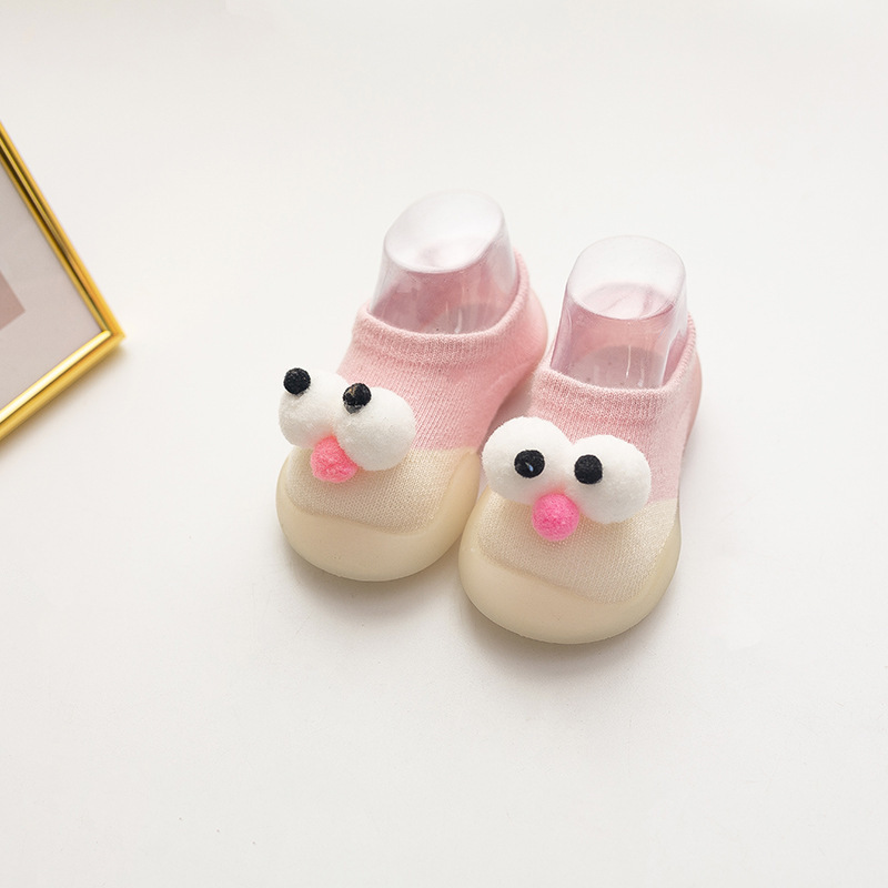Zapatos de dibujos animados para niños pequeños de ojos grandes, calcetines para niños, zapatos para niños, zapatos para niños de suela suave antideslizantes de tubo bajo de primavera y verano
