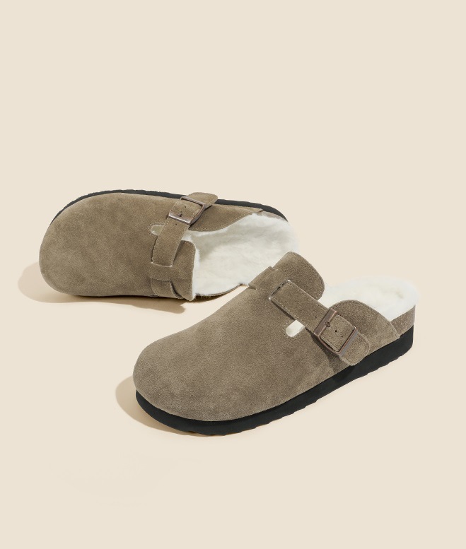 두꺼운 밑창 4cm 다크카키 벨벳 안감