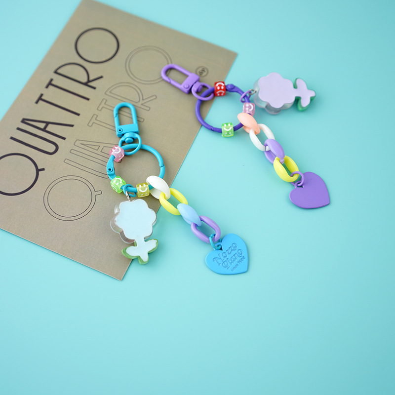 Lindo llavero de tulipán para mujer, colgante de resina fresca para llaves de coche, colgante para mochila de mujer, regalo.