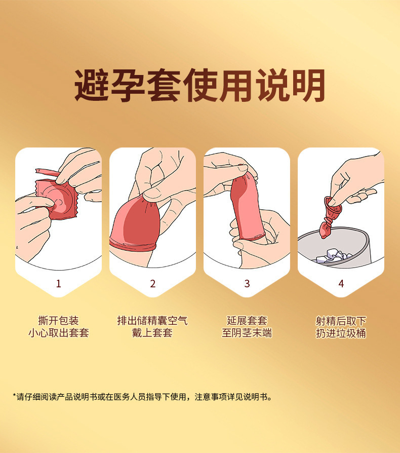 Shangpai 7x Thickened Delay Condom, 1 Pack, Medium, Latex, Smooth, Transparent — detail image 3