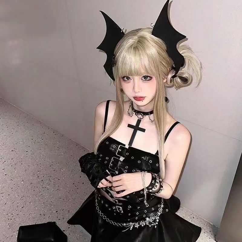 暗黑ins小恶魔翅膀发夹鲁鲁女王蝙蝠头饰cosplay万圣节亚文化发饰|undefined
