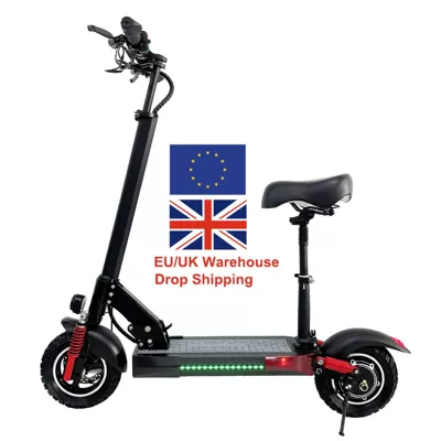 Off-Road Electric Scooter, Foldable Two-Wheeled Vehicle, Portable Mini Lithium Battery Scooter with Seat