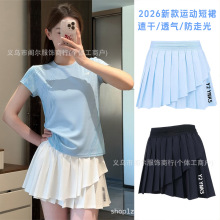2026新款小飞袖羽毛球服套装女高颜值速干运动t恤比赛训练短袖