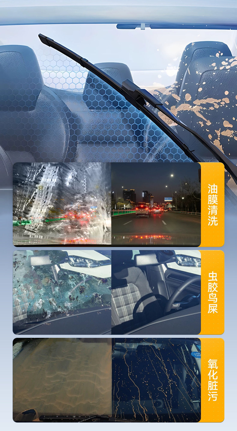 Powerful Stain Remover and Oil Film Remover for Car Glass, Insect Glue Residue Remover, Ethanol Concentrate, All-Season Windshield Wiper Fluid