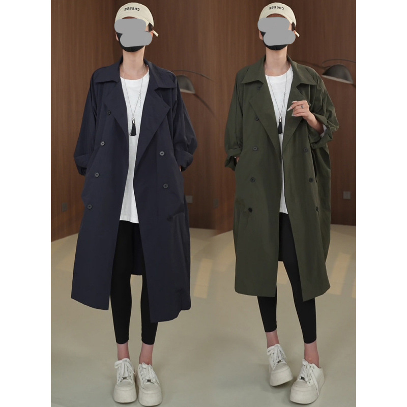 High-End, Fashionable, Mid-Length Windbreaker Jacket for Women, Autum New Style, Stand-Up Collar, Loose Casual British Style Coat