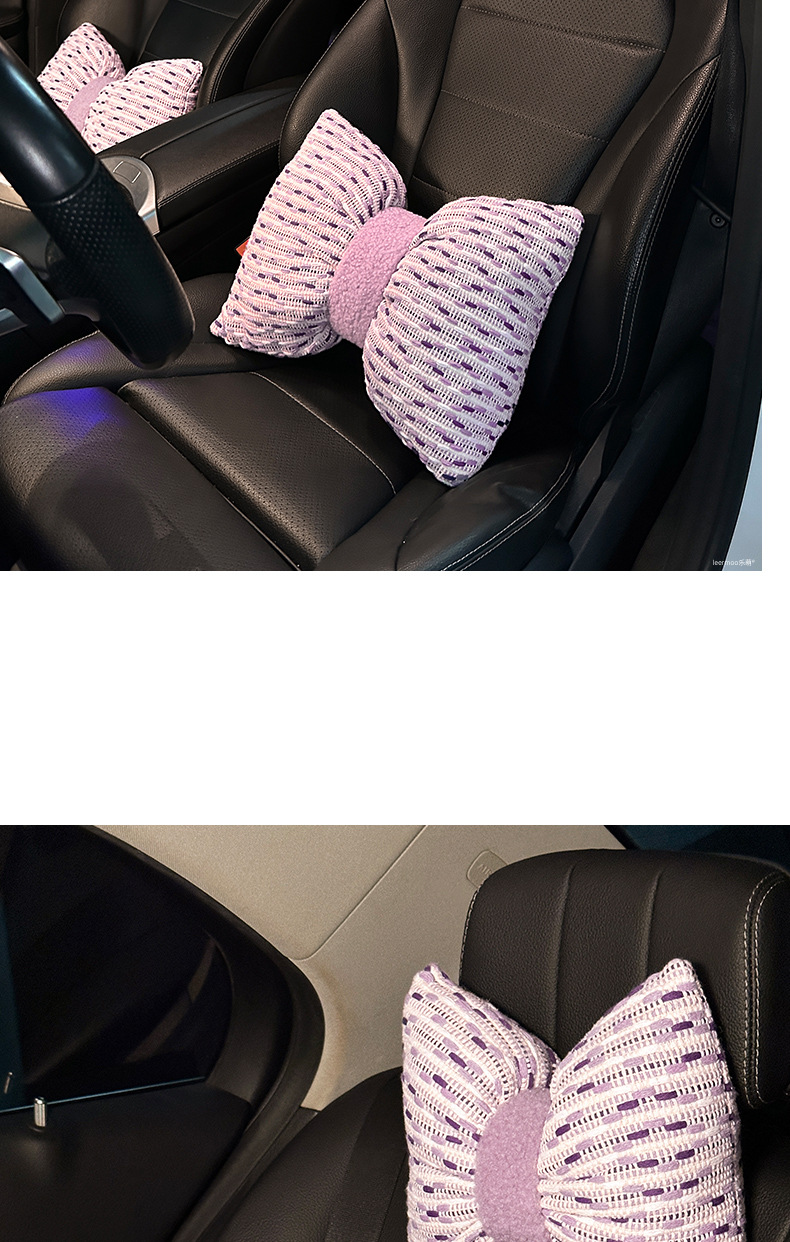 Car Headrest Neck Pillow, Car Seat Lumbar Cushion Set for Driver, Suitable for Women