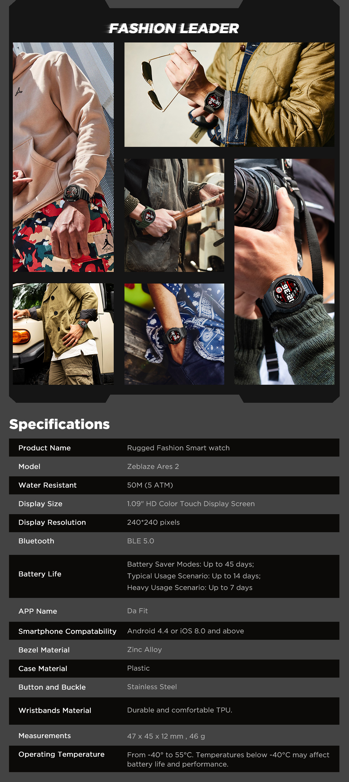 ZEBLAZE Ares 2 Fitness Tracker | PTT Outdoor undefined