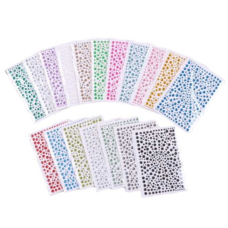 Cross-border Bola de maquillaje ceja pegatinas autoadhesivas rhinestone ojo esquina pegatinas cara rhinestone pegatinas acrílico joya cara pegatinas frente