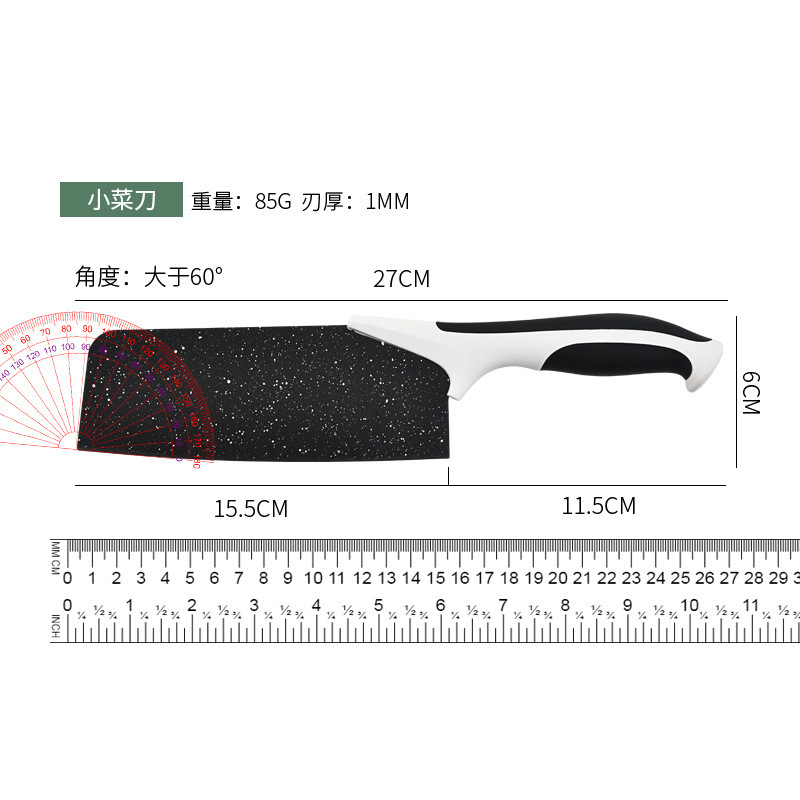 Cuchillo de piedra de arroz de cinco piezas de acero inoxidable cuchillo de cocina cuchillo de cocina cuchillo de frutas cuchillo de melón planador conjunto de cuchillos