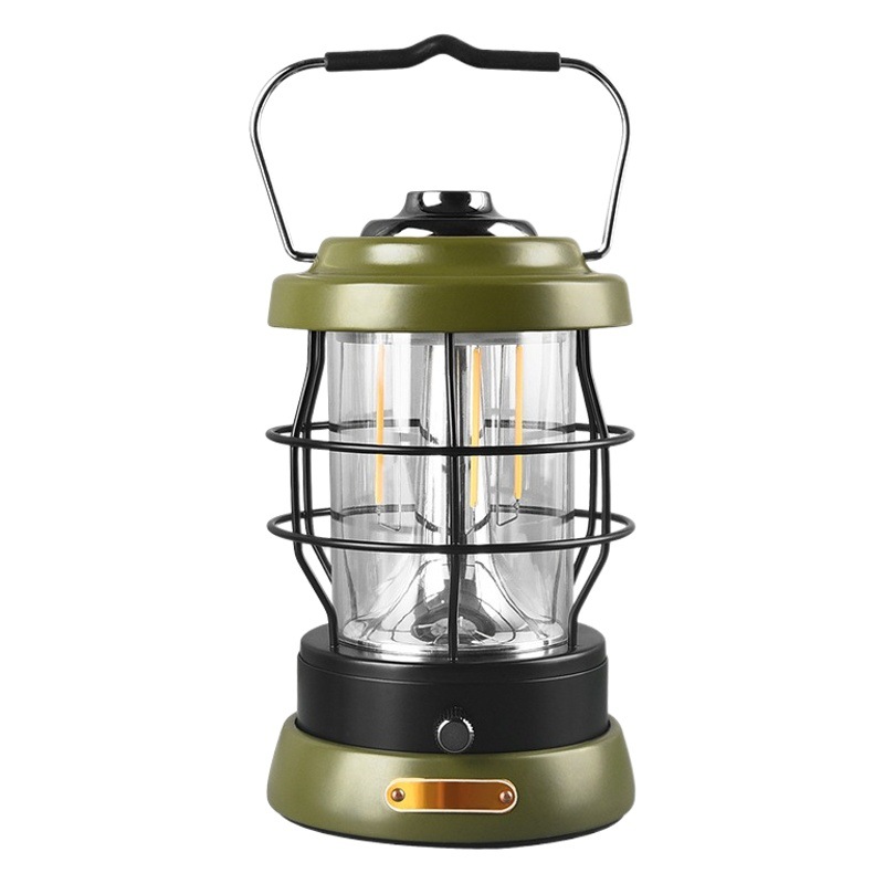 Nueva Luz de camping al aire libre multifuncional impermeable al aire libre electrodeless atenuación portátil doble fuente de luz de emergencia