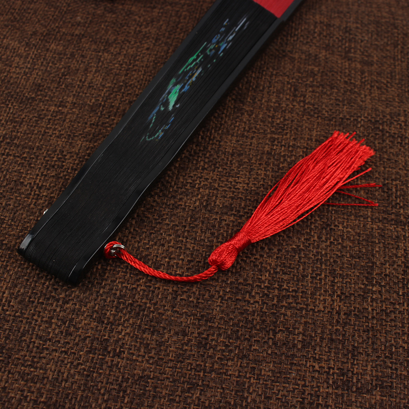 中国风日式精美女士喷绘折扇工艺舞蹈演出折叠扇真丝扇子夏季绢扇