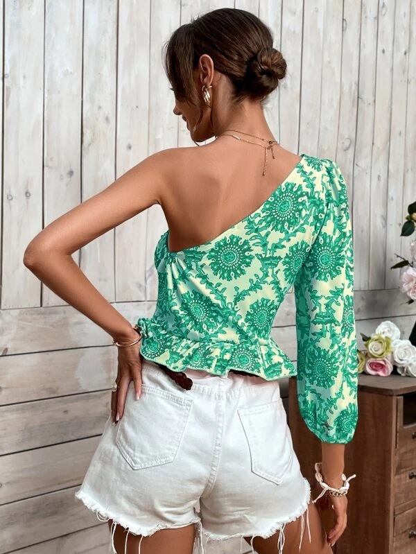 Blouse Tops Type Party Occasion Comfort Function Wholesale Women's Sexy Printing Long Sleeve Printing Blouses