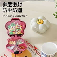 携帯式薬箱ドーパミンミニ多機能旅行薬7日間プラスチック付き仕切り付き錠剤収納ケース