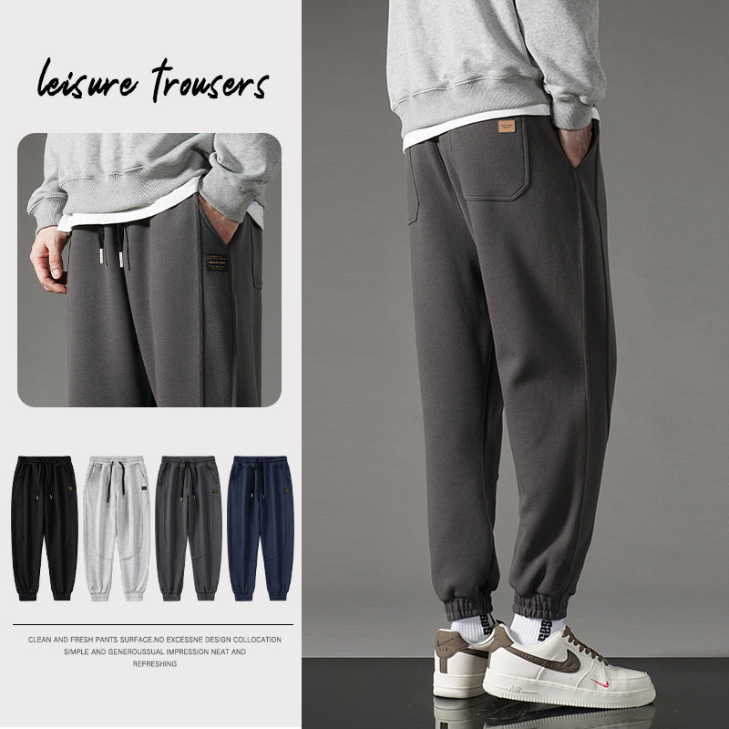 Pantalones casuales de invierno y invierno para hombres con calzoncillos gruesos para usar al aire libre Pantalones de pie para hombres