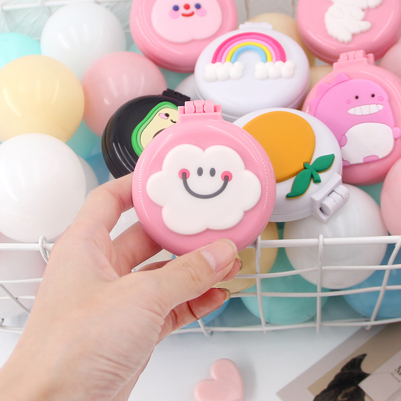 Ins coreano corazón de la niña peine portátil portátil estilo elegante flor de aire peine con espejo de maquillaje peine plegable