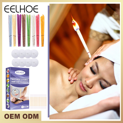 Relaxing Aromatherapy Ear Candle, Stress Relief, Tinnitus, Ear Cleansing Care with Plug, Multi-Colored Ear Candle Set