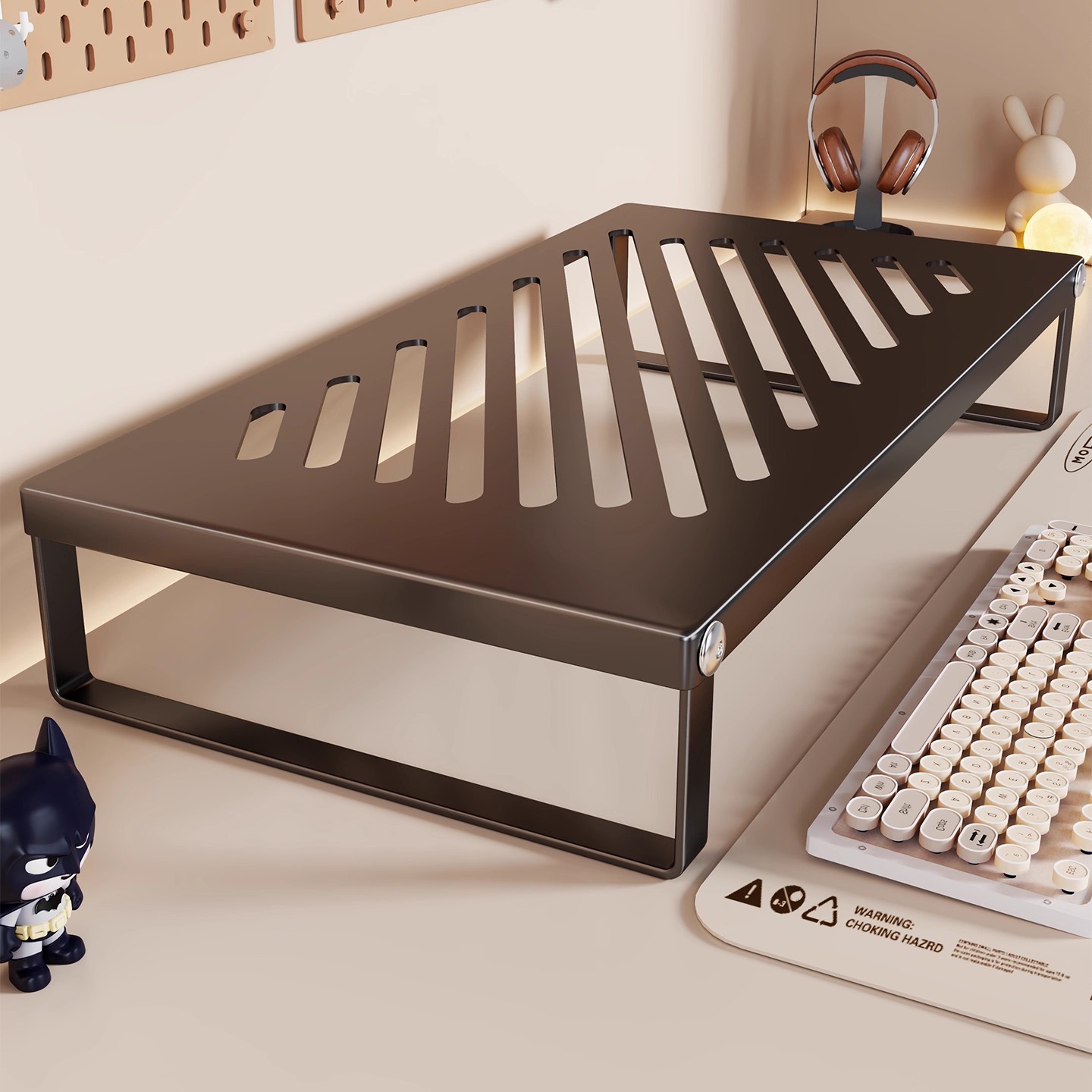 Soporte Elevador para Laptop de Hierro Plegable con Disipación de Calor para Oficina