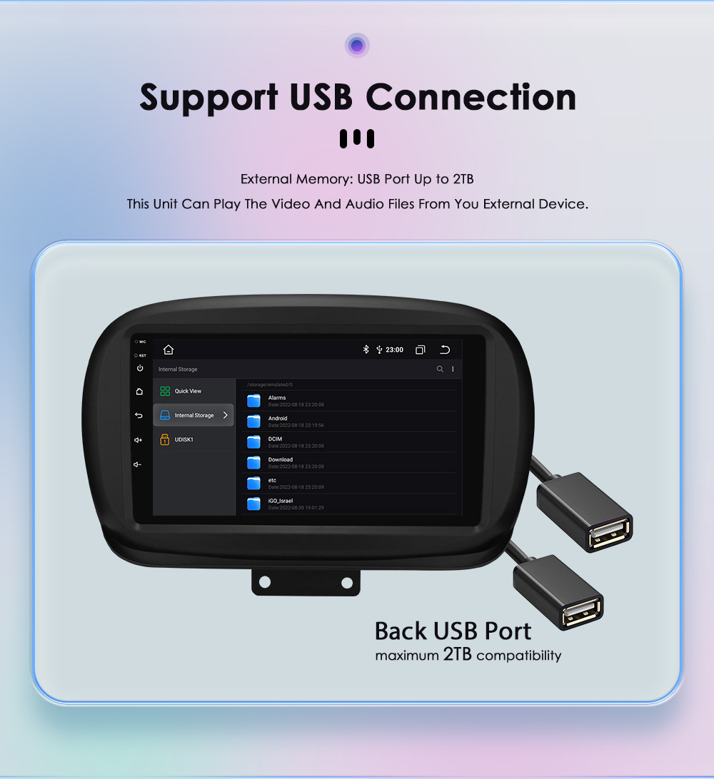 9-inch suitable for 14-20 Fiat 500X Android car central control large screen navigator Wireless carplay