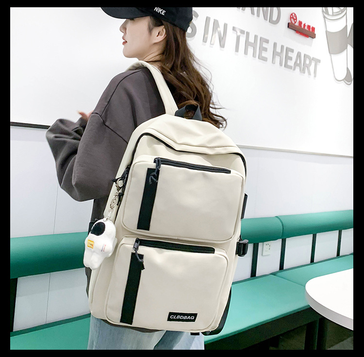 Streetwear Color Block Square Zipper Functional Backpack display picture 7