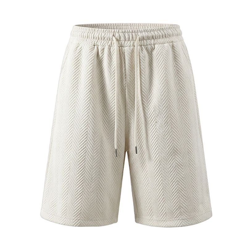Herren Shorts Aus Eisseide Jacquard Muster Locker Sommer Freizeithose_voghion.com
