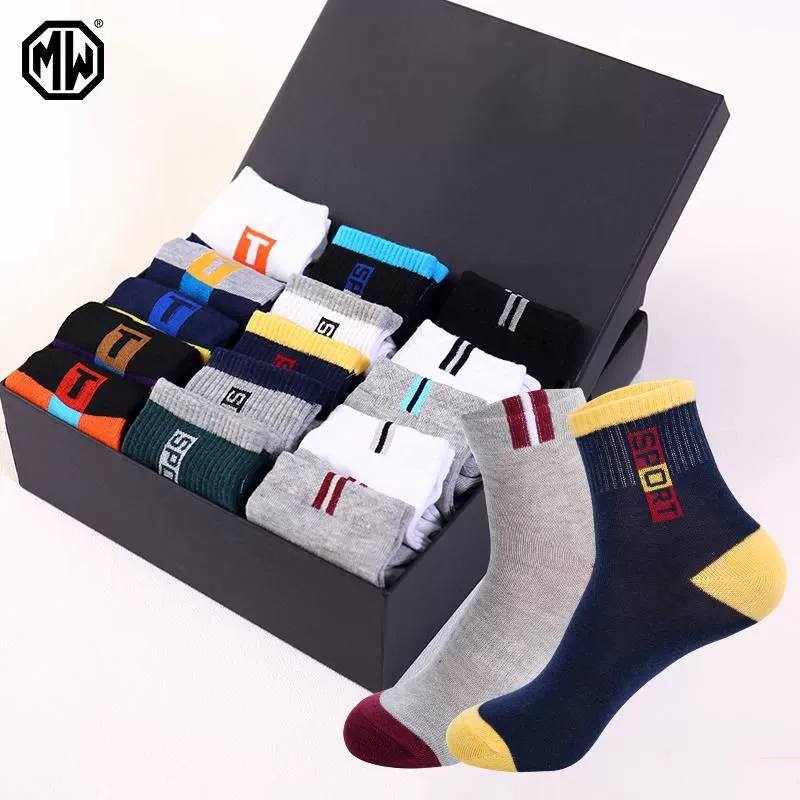 Носки мужские средние трубочки мужские чулки весной и летом мода теплая и запах пота