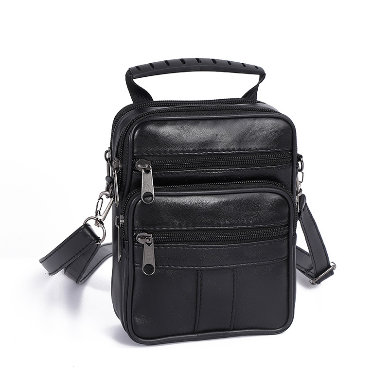 Bolso de hombro simple de piel de oveja, nuevo tipo de bolso de hombro vertical de hombre, bolso de mochila de negocios, bolso de cuero de moda de alto nivel para hombres.
