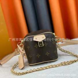 老花盒子小方包包女2025新款复古印花口红包大容量通勤单肩斜挎包