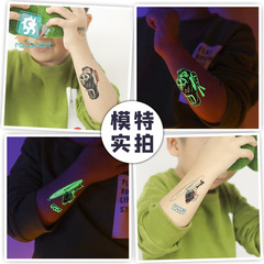 新品瑞卡龍跨境防水夜光交通紋身貼 汽車工具卡通兒童紋身貼紙