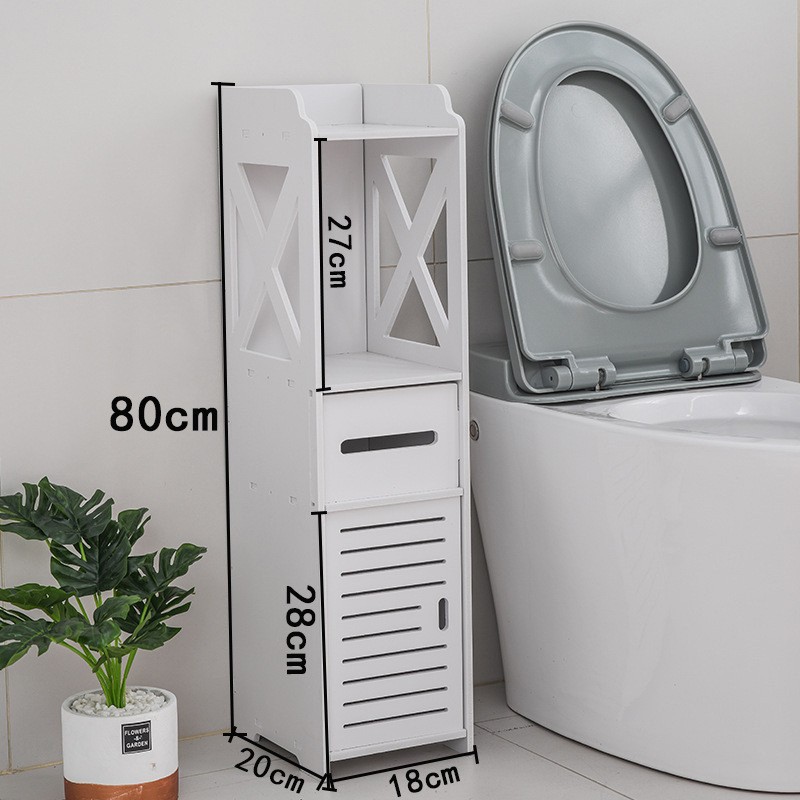 Estante de almacenamiento de baño inodoro gabinete de almacenamiento de hendidura de inodoro doméstico de gran capacidad estante de almacenamiento multicapa estrecho