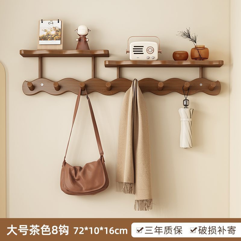 玄関波型洋服ラック壁掛けパンチフリー寝室ドア後ろの鍵収納クリエイティブフック竹籐ライト高級|undefined