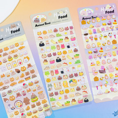 3d食游小動物グルメ萌えペット立体アニメ子供シール赤ちゃん手作り知育奨励装飾貼り絵
