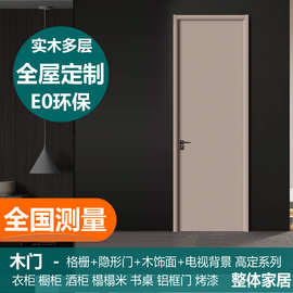 碳晶板零度无漆静音免漆烤漆木门防火门幼儿园门房工程室内套装门