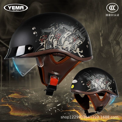 American-Style Thunderbolt Helmet, Motosiklet kaskı (dəbilqə) - pia-black-rose