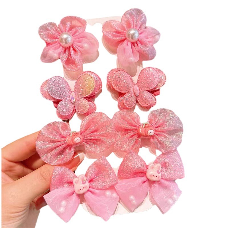 Verano flores de color caramelo clips de pelo para niños princesa super imortal red clip de pelo para niñas arco clips de pelo lotes