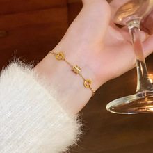 韩国大东门小蛮腰手链2024年新款轻奢小众18k金色复古钛钢不掉色