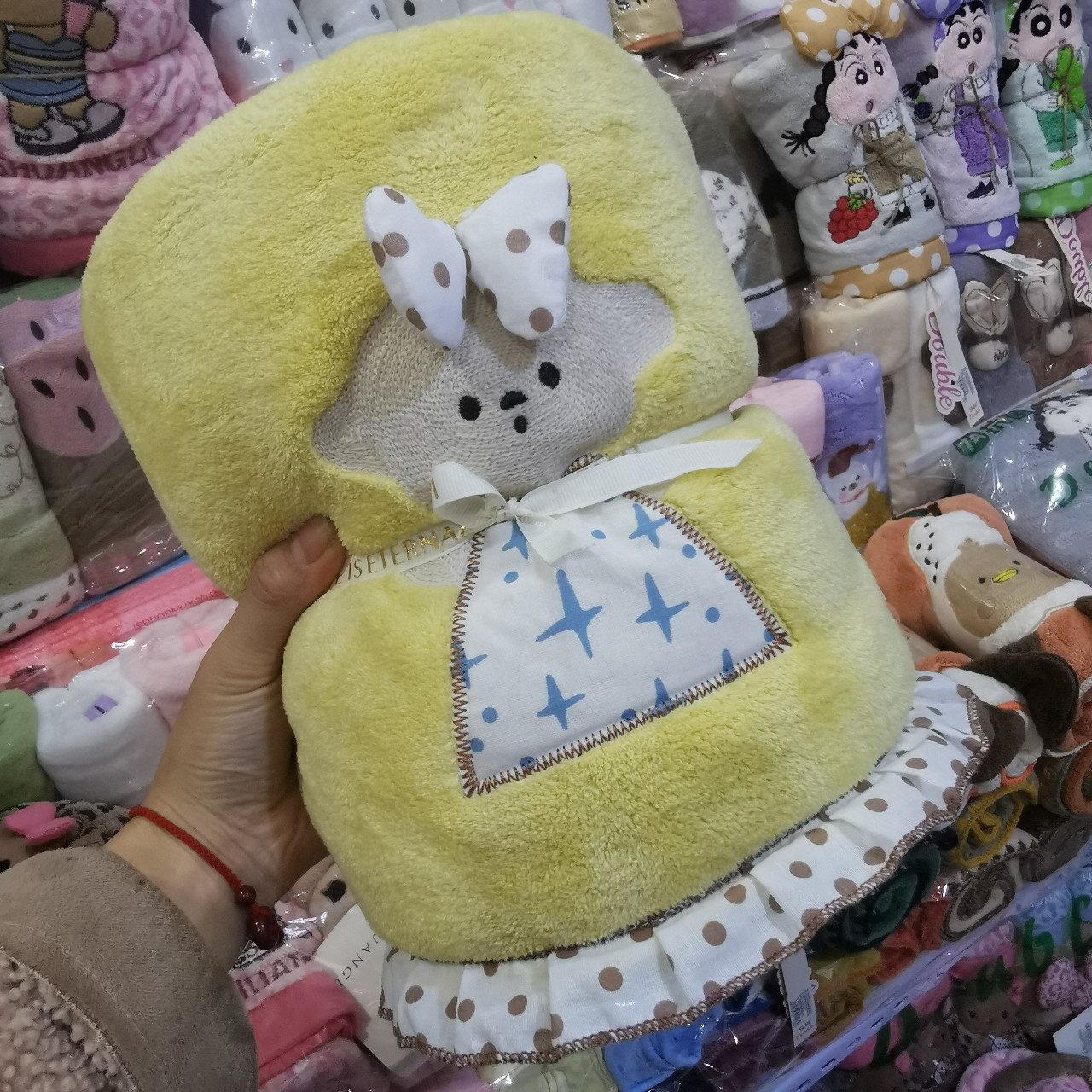 Shuangli Genuine Unibear Lace Large Towel Large Bath Towel Thickeneded Hair Drying Towel Coral Velvet Shower Cap Hair Drying Cap