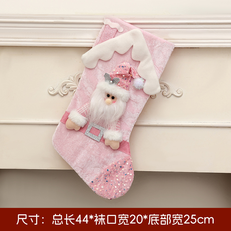 Calcetines de Navidad transfronterizos calcetines de regalo para niños colgantes de árbol de Navidad bolsas de caramelo decoración colgantes de decoración para el hogar de Navidad image 26