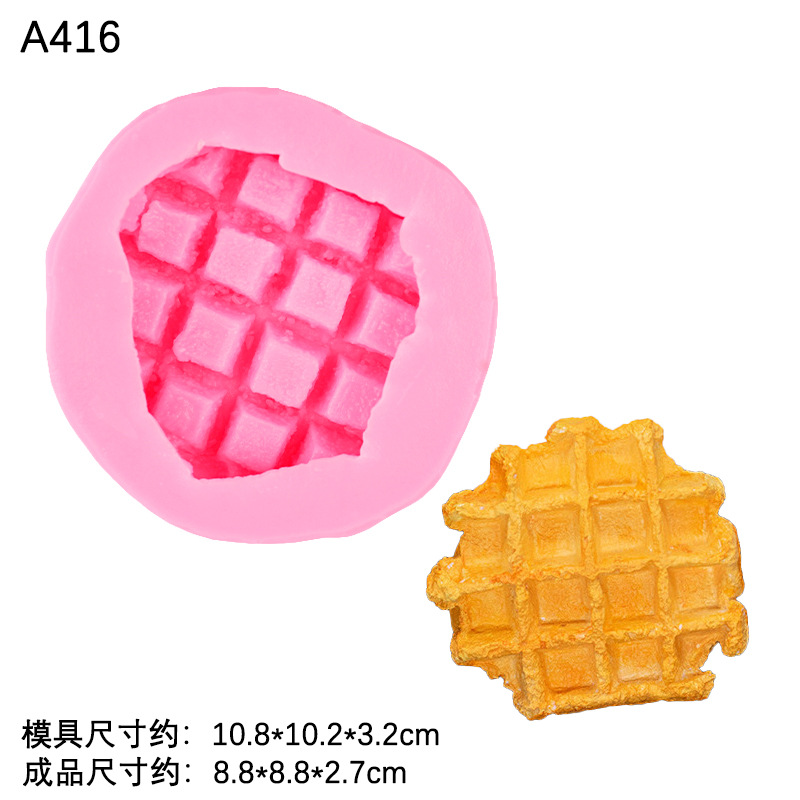 Pan bolsa de cuerno waffle simulación silicona molde jabón hecho a mano aromaterapia vela yeso accesorios para hornear