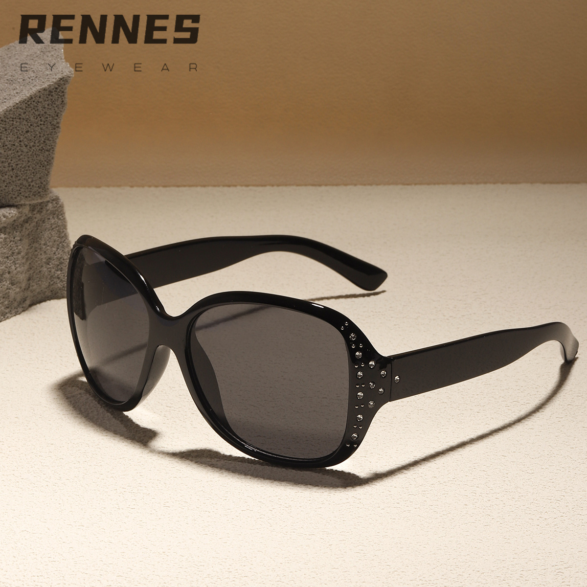 Gafas de sol de las mujeres de moda rhinestone gafas de Sol de Europa y América gafas retro gran marco de la cara de aspecto pequeño UV a prueba de gafas de Sol