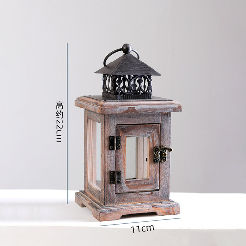 Vintage American Style Scented Glass Candle Holders with Wooden Craft Decor for Wholesale